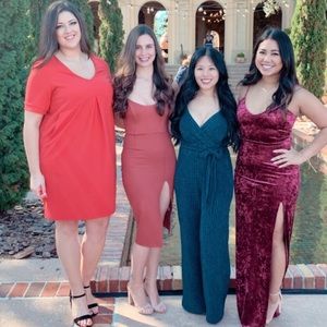 zarah strapless high slit midi dress